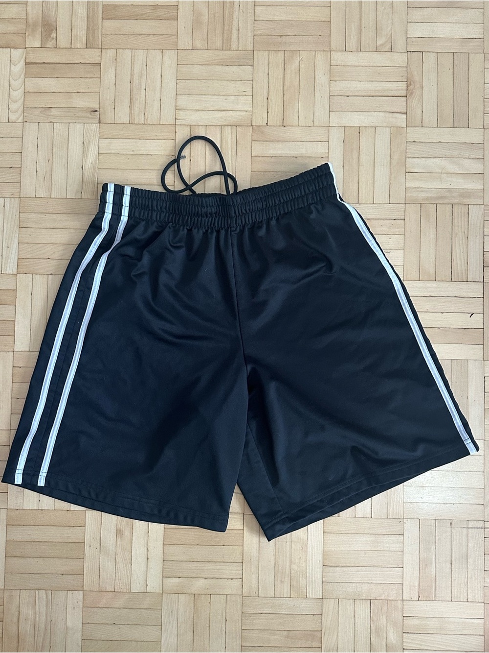 Ardene Black Athletic Shorts with White Double Side Stripes